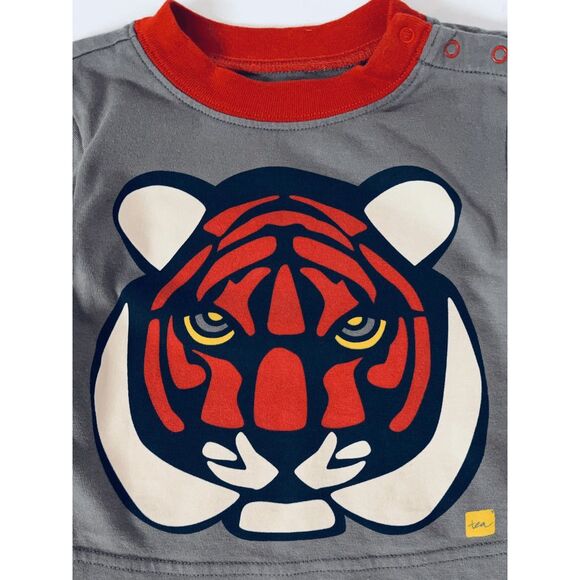 3/$30 Tea Collection Infant 3-6 Months Tiger Double Decker Graphic Tee Baby Shir - Picture 4 of 4